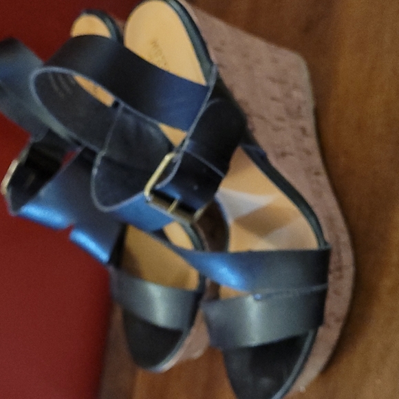 Mossimo Black Strappy High Heel Wedge Sandal 6.5 - Picture 2 of 7